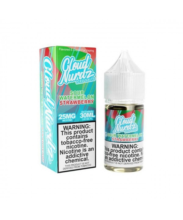 Cloud Nurdz ICED TFN Salt - Sour Watermelon Strawb...